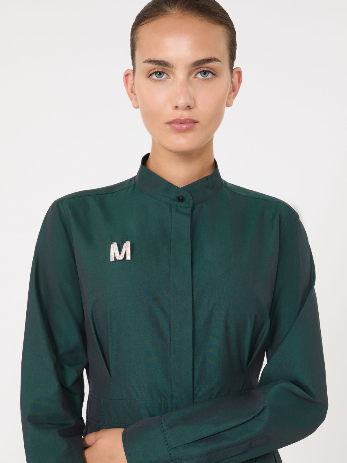 Rhinestone M-shaped brooch - BRONZE - Max Mara - 8