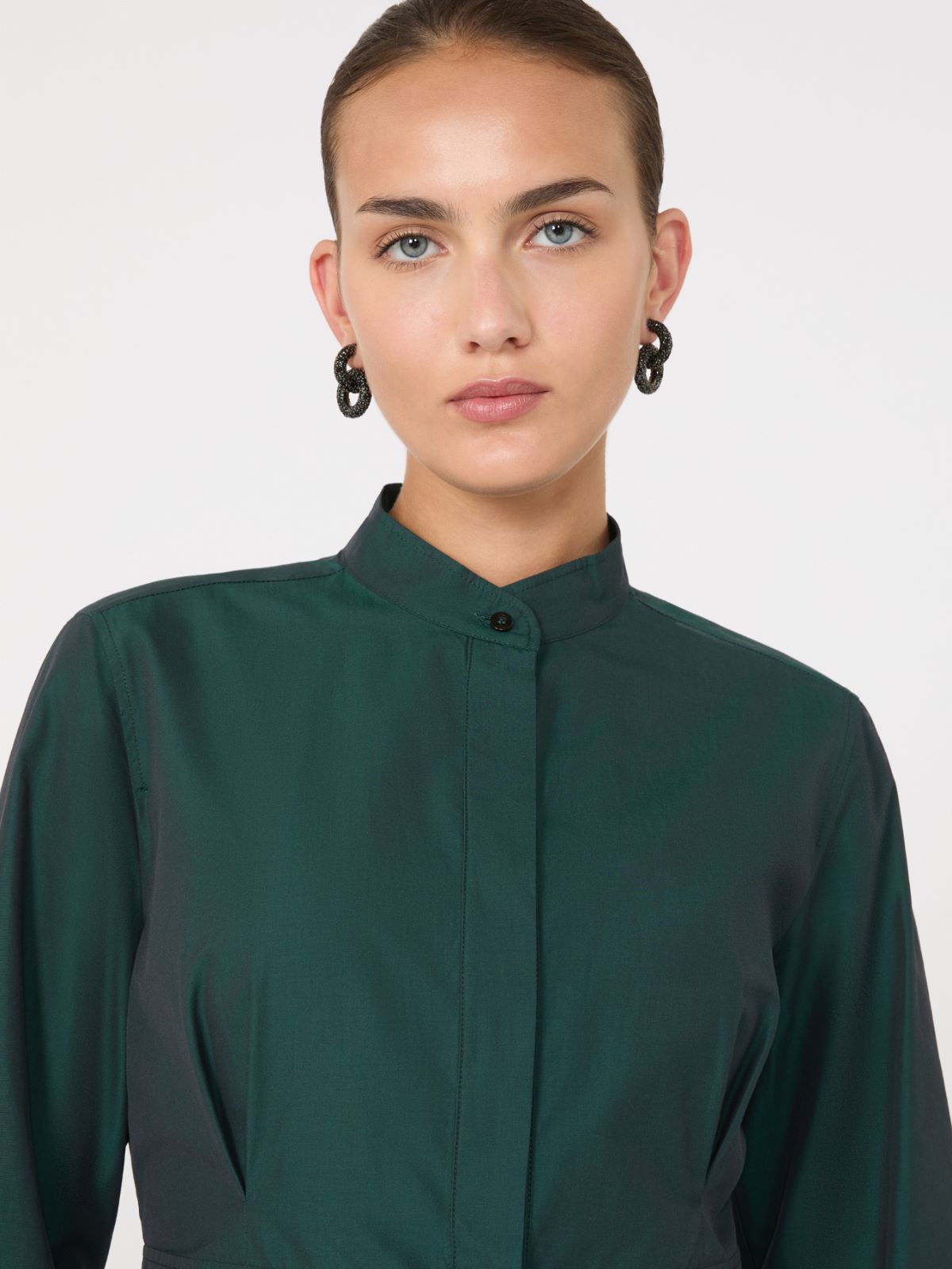 Hoop earrings with rhinestones + BLACK - Max Mara