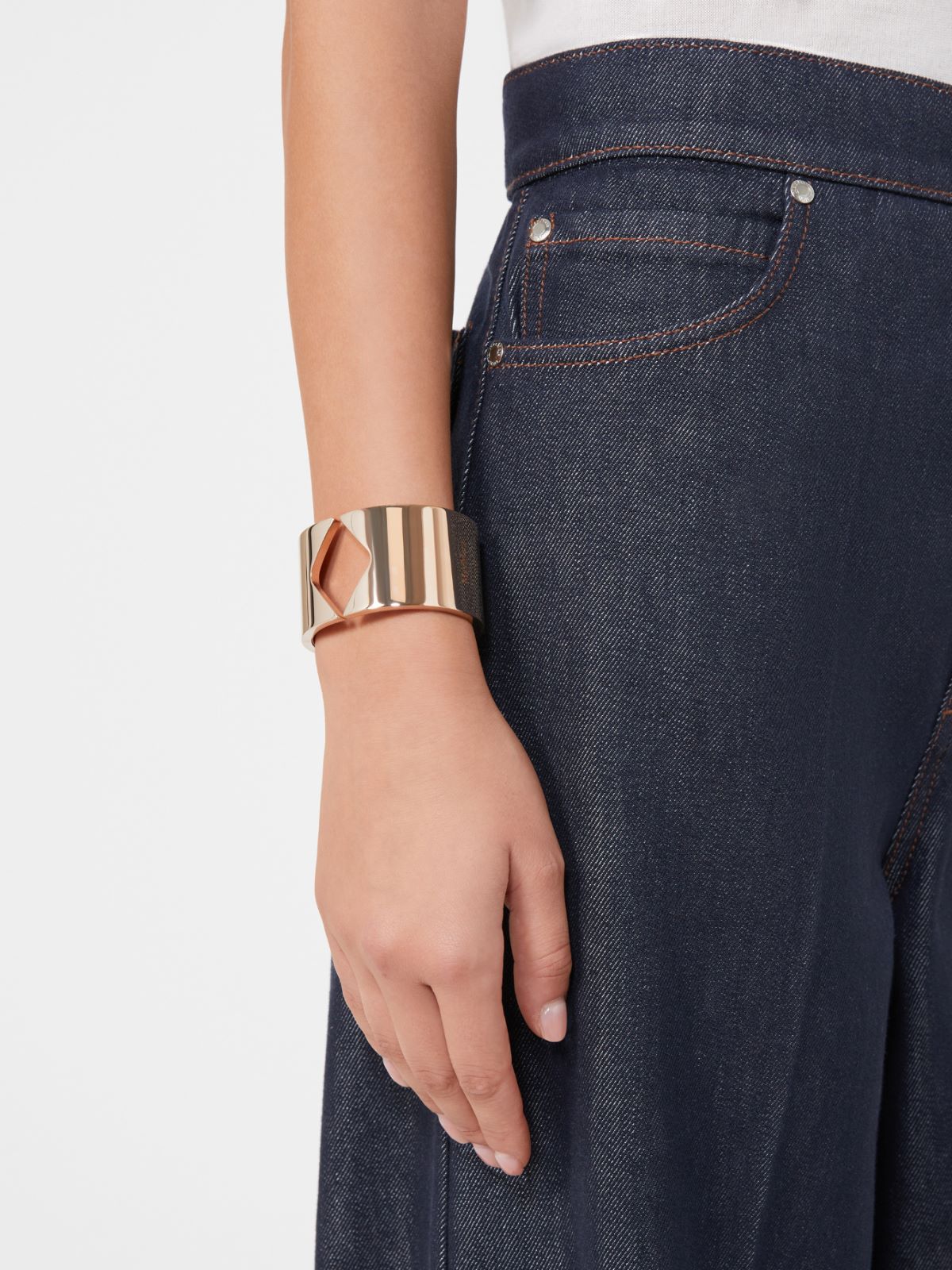 M Sign metal bangle + BRONZE - Max Mara