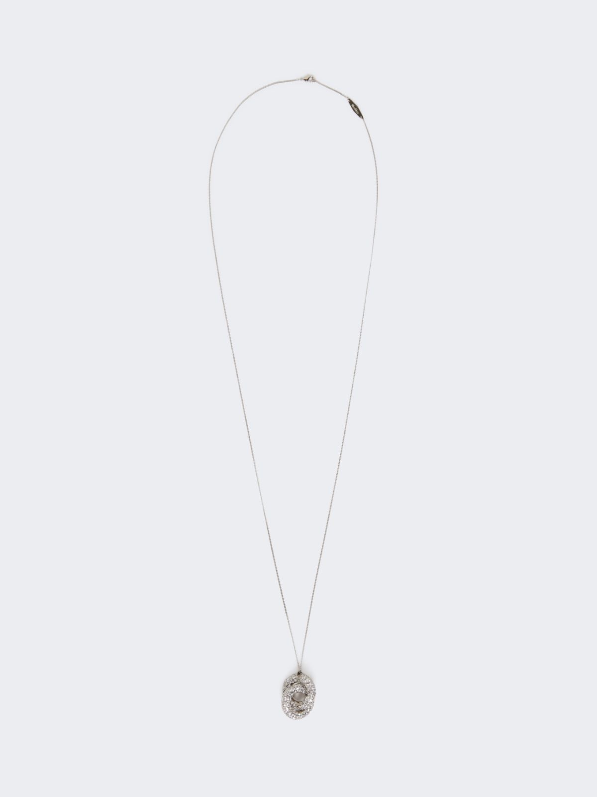 Necklace with rhinestone pendant - SILVER - Max Mara - 5