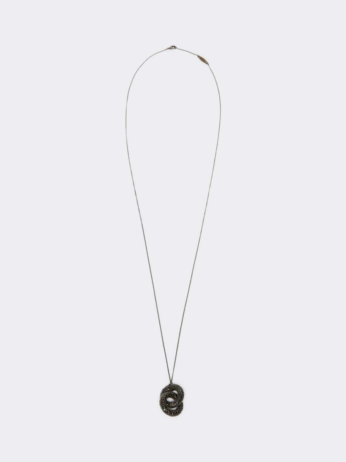 Necklace with rhinestone pendant - BLACK - Max Mara - 8
