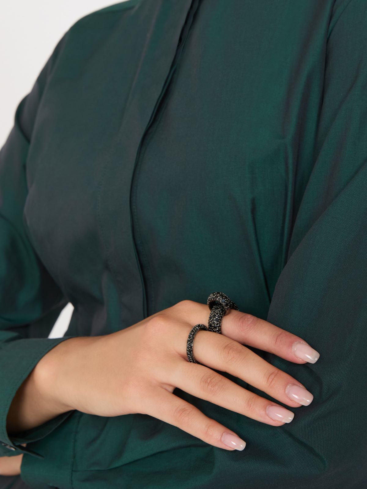 Rhinestone ring set - BLACK - Max Mara - 8