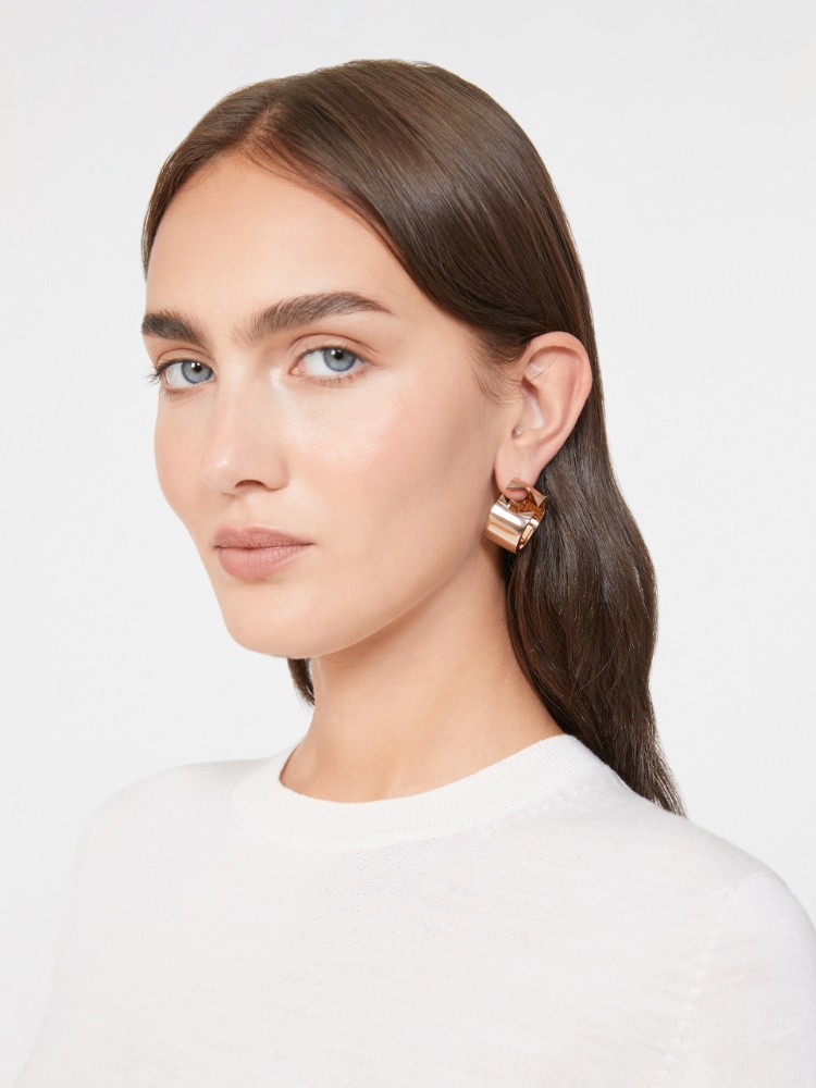 M Sign round metal earrings - BRONZE - Max Mara