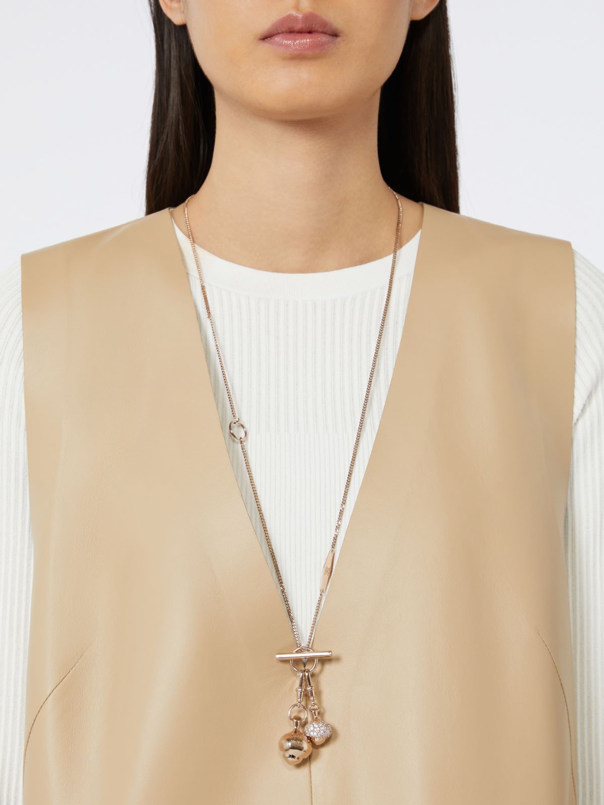 Long necklace with pendants - BROWN BRONZE - Max Mara - 9