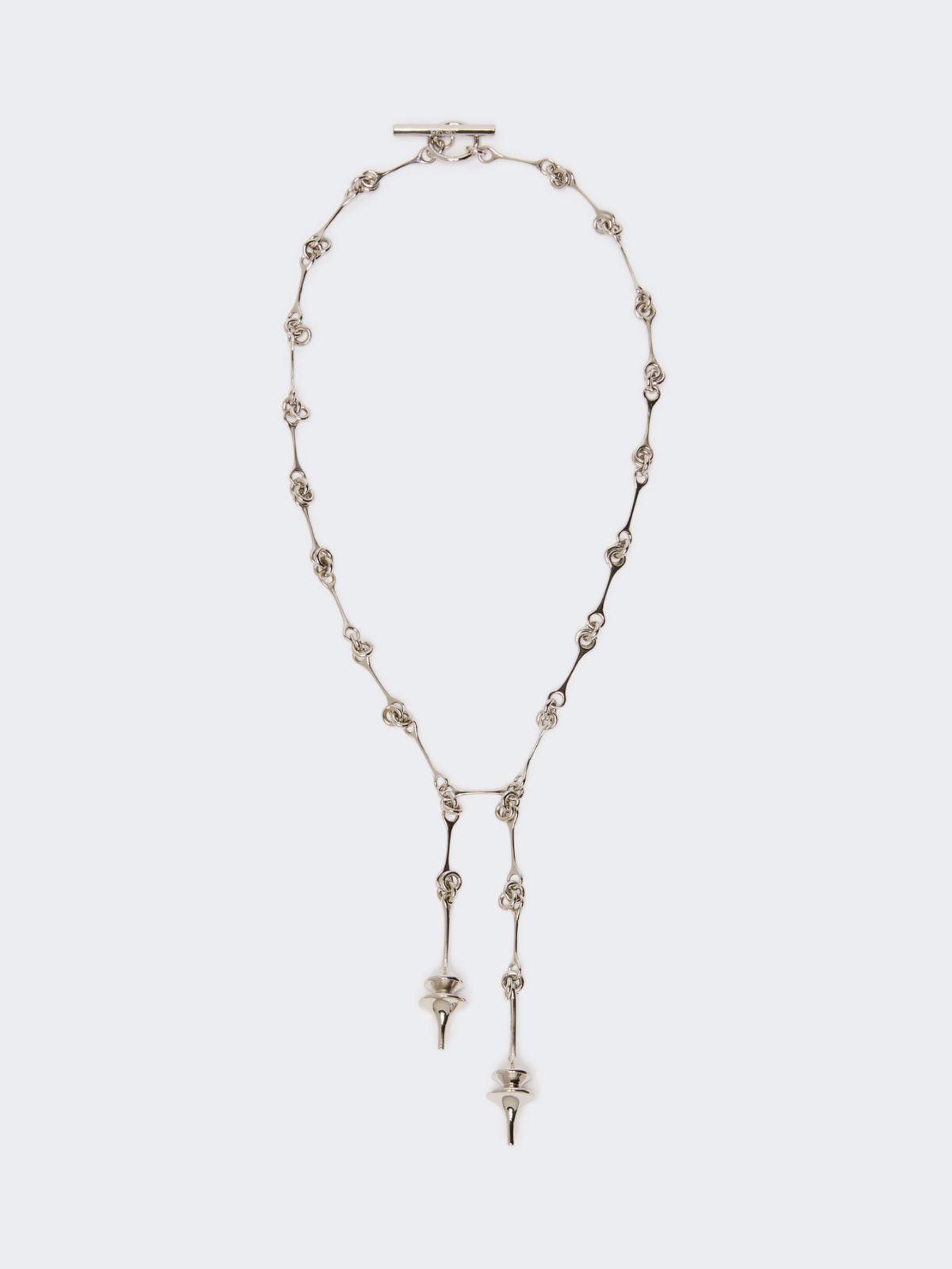 - Long necklace with double pendant - SILVER - Max Mara - 5
