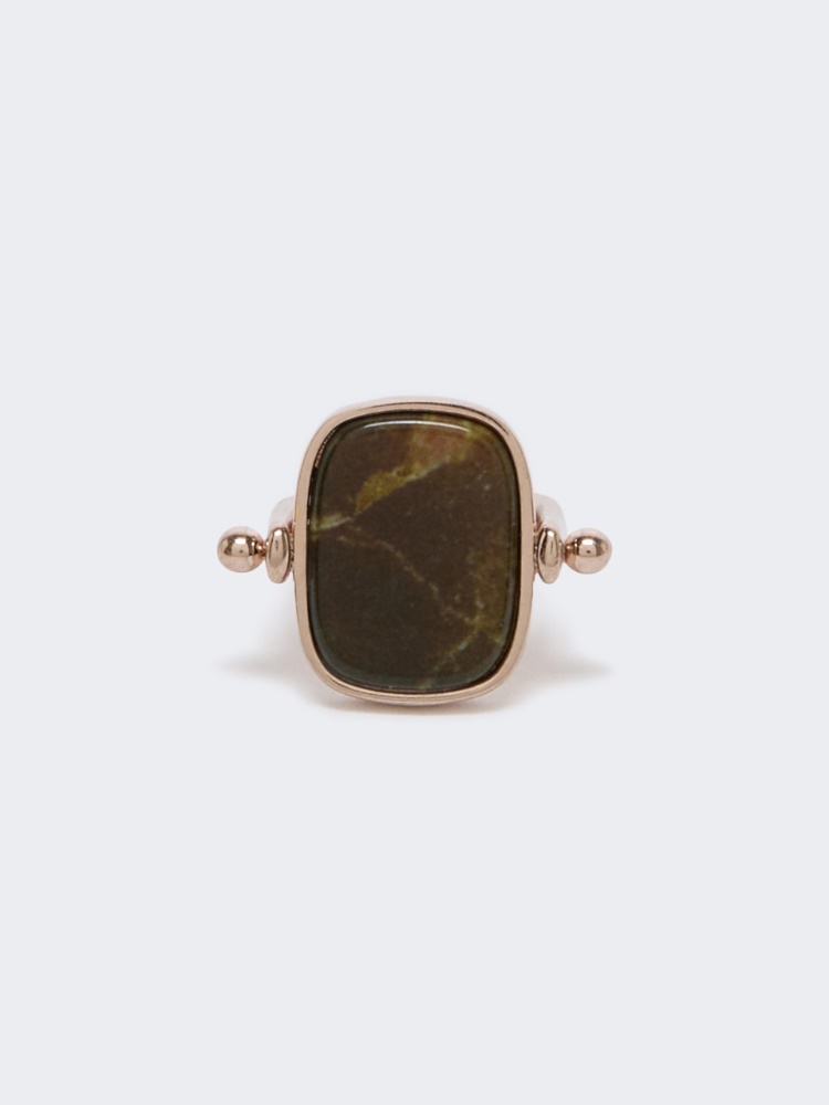 Metal and resin ring - DARK BROWN - Max Mara