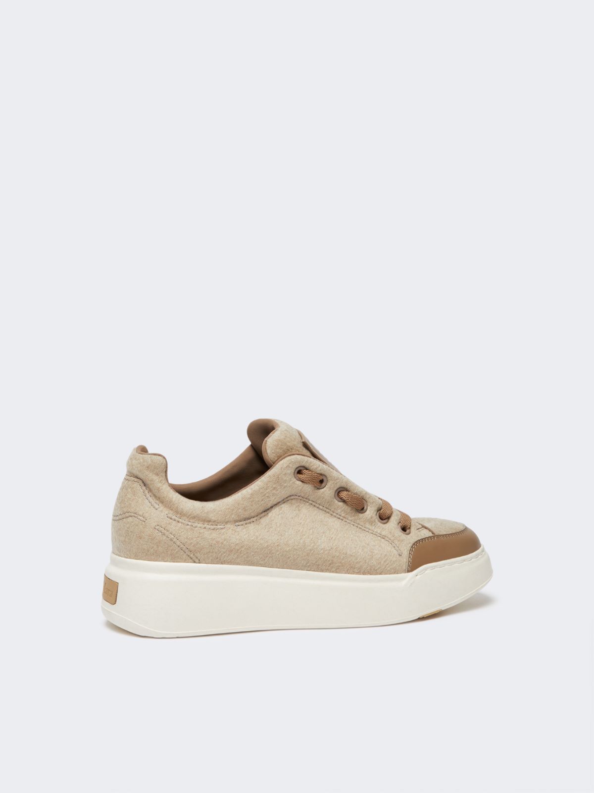Sneakersy z hydrofobowego kaszmiru - BEŻOWY - Max Mara - 2