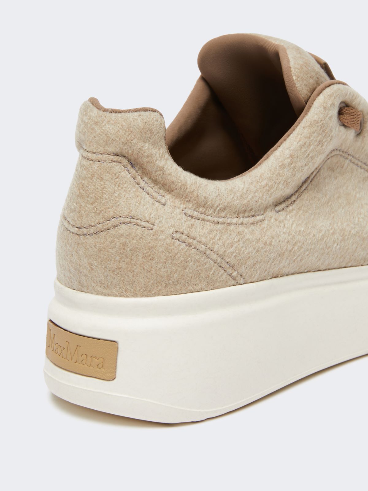 Sneakersy z hydrofobowego kaszmiru - BEŻOWY - Max Mara - 5