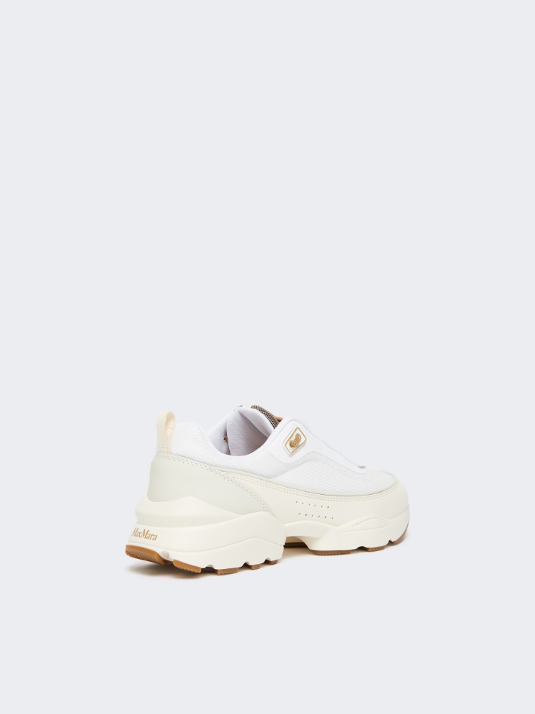 Running shoes in technical fabric and leather - OPTICAL WHITE - Max Mara - 3