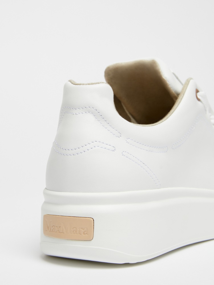 Leather sneakers, optical white | 