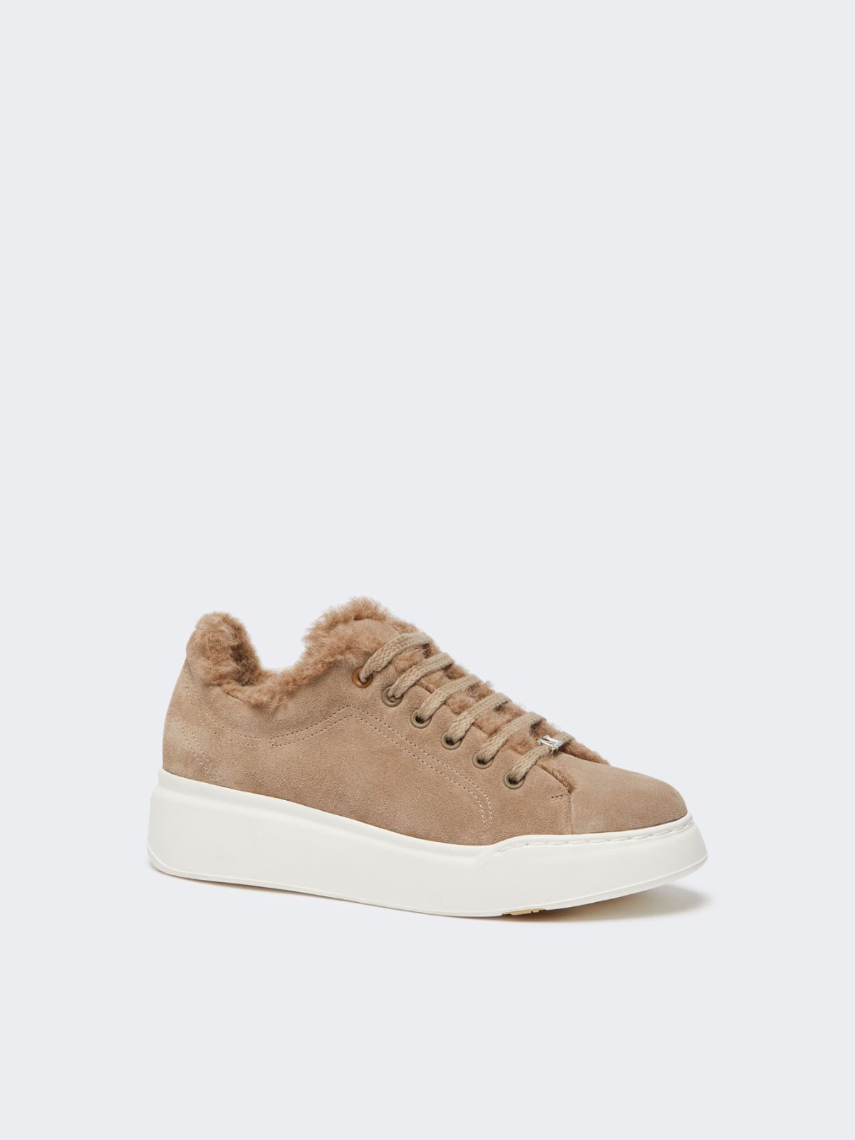 Sneakers in suede, and alpaca and cashmere Teddy fabric - MUD - Max Mara - 2