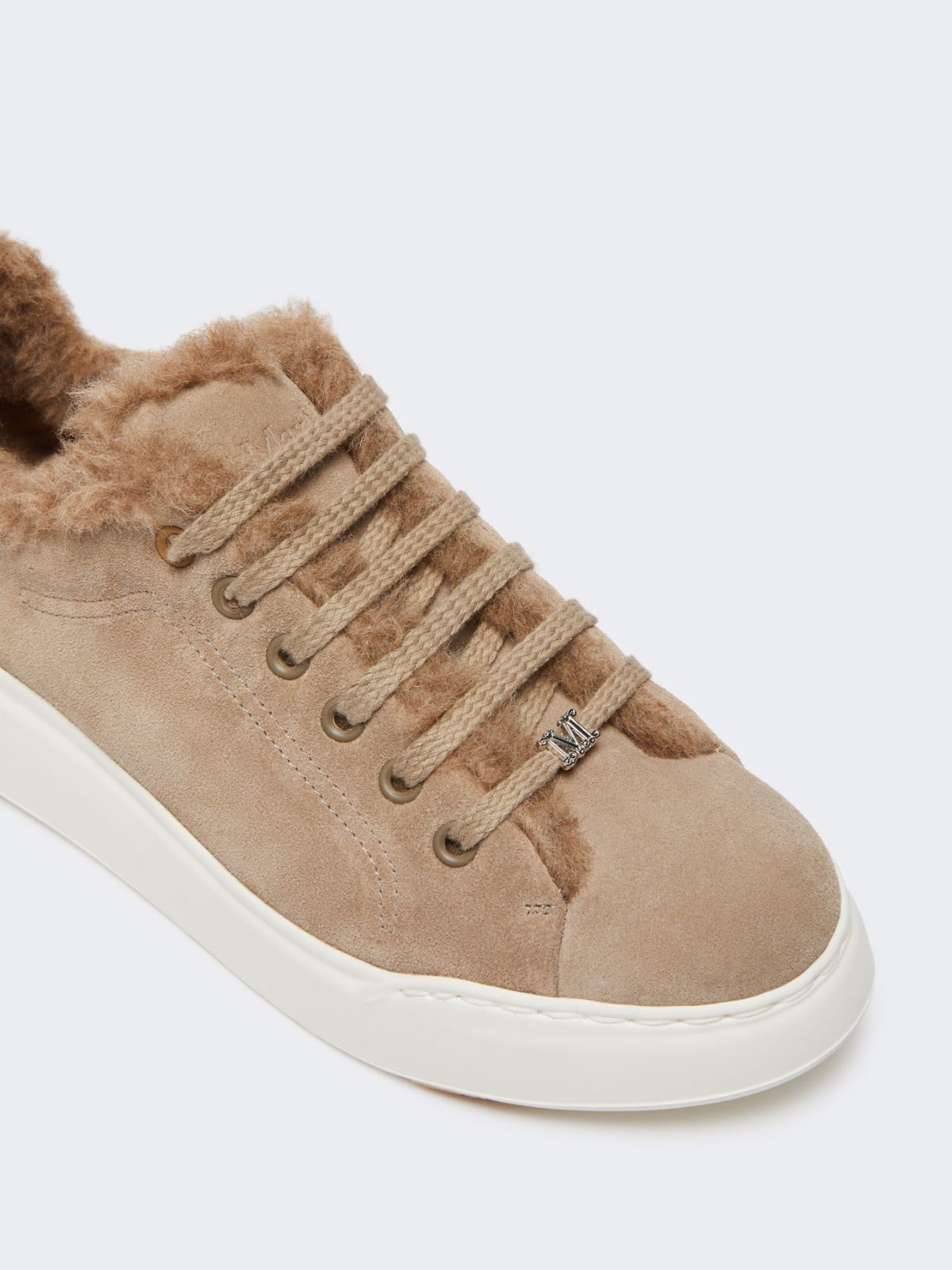 Sneakers in suede, and alpaca and cashmere Teddy fabric - MUD - Max Mara - 4