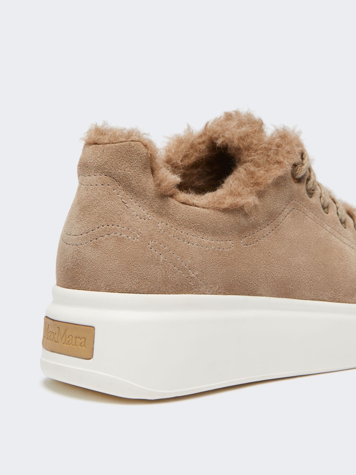 Sneakers in suede, and alpaca and cashmere Teddy fabric - MUD - Max Mara - 5