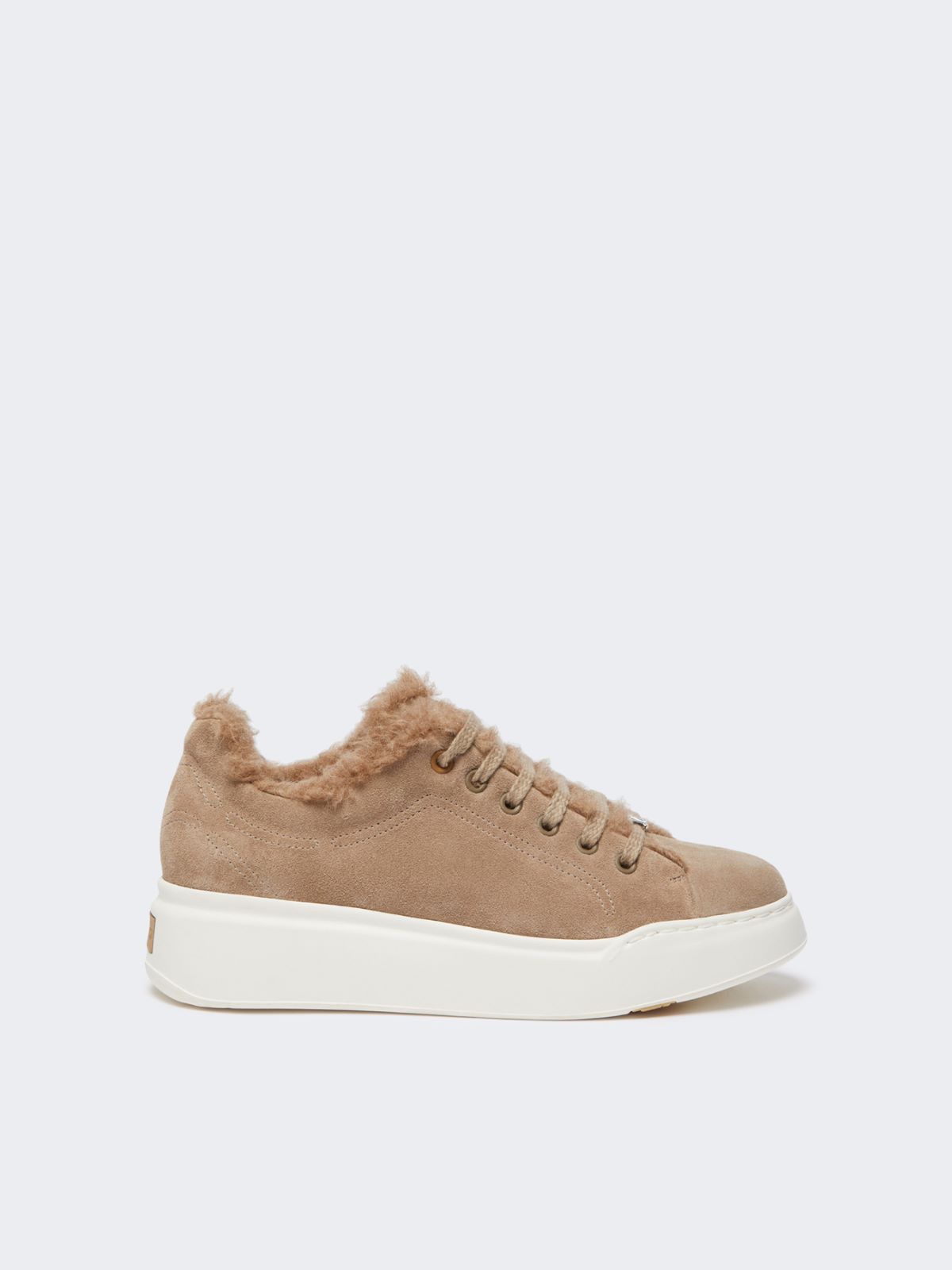 Sneakers in suede, and alpaca and cashmere Teddy fabric - MUD - Max Mara - 12