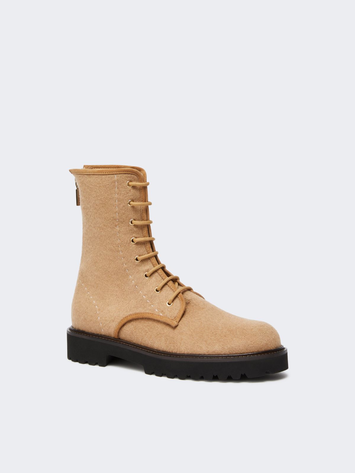 Water-repellent camel combat boots - CAMEL - Max Mara - 2