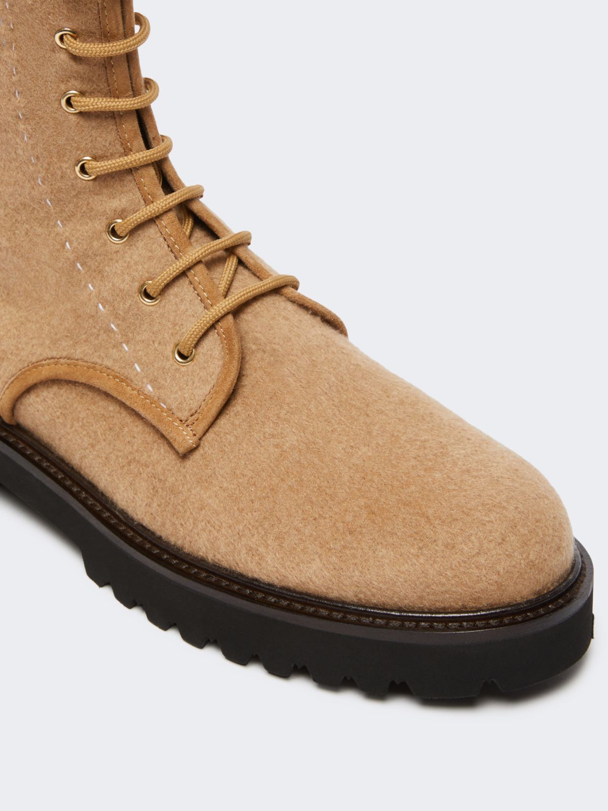 Water-repellent camel combat boots - CAMEL - Max Mara - 4