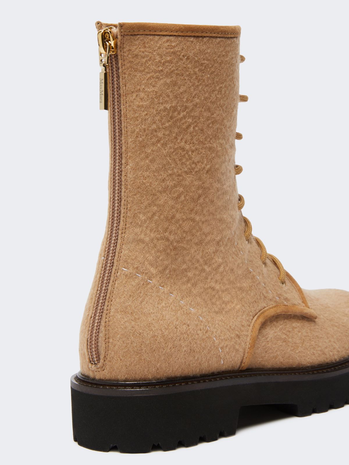 Water-repellent camel combat boots - CAMEL - Max Mara - 5
