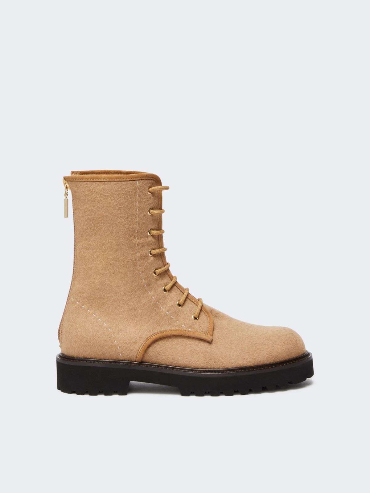 Water-repellent camel combat boots - CAMEL - Max Mara