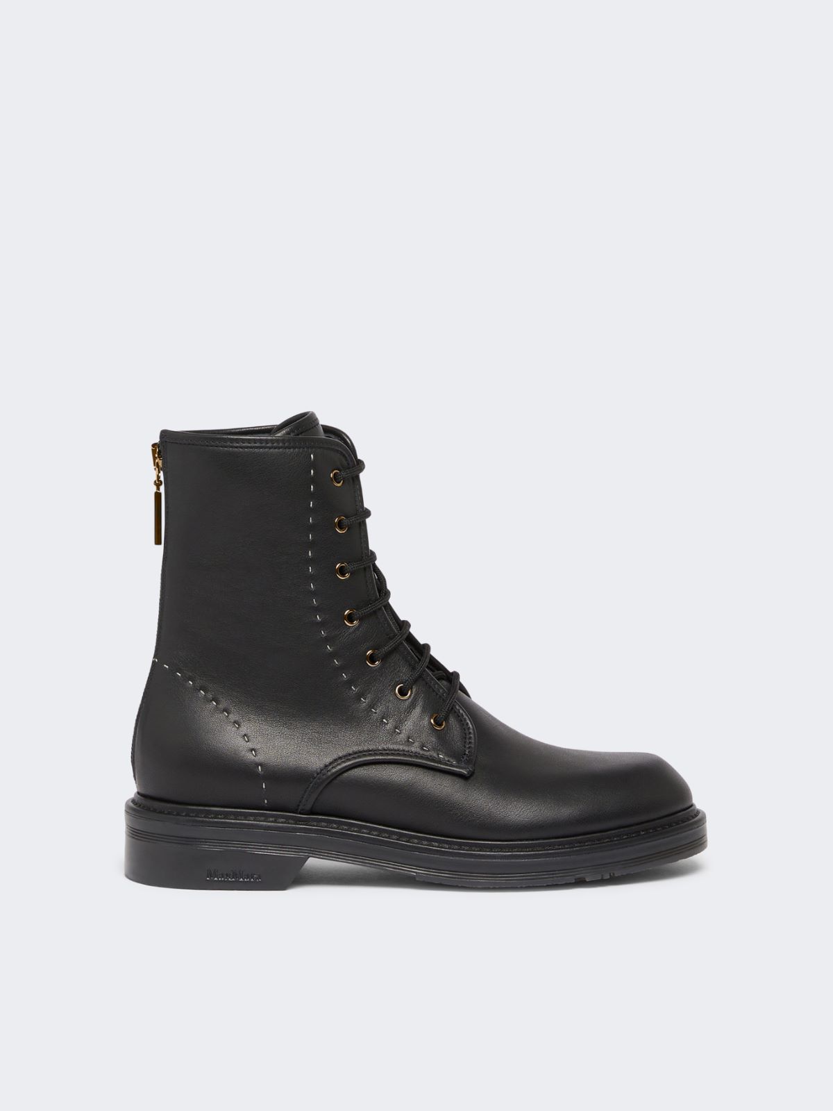 Leather combat boots - BLACK - Max Mara - 12