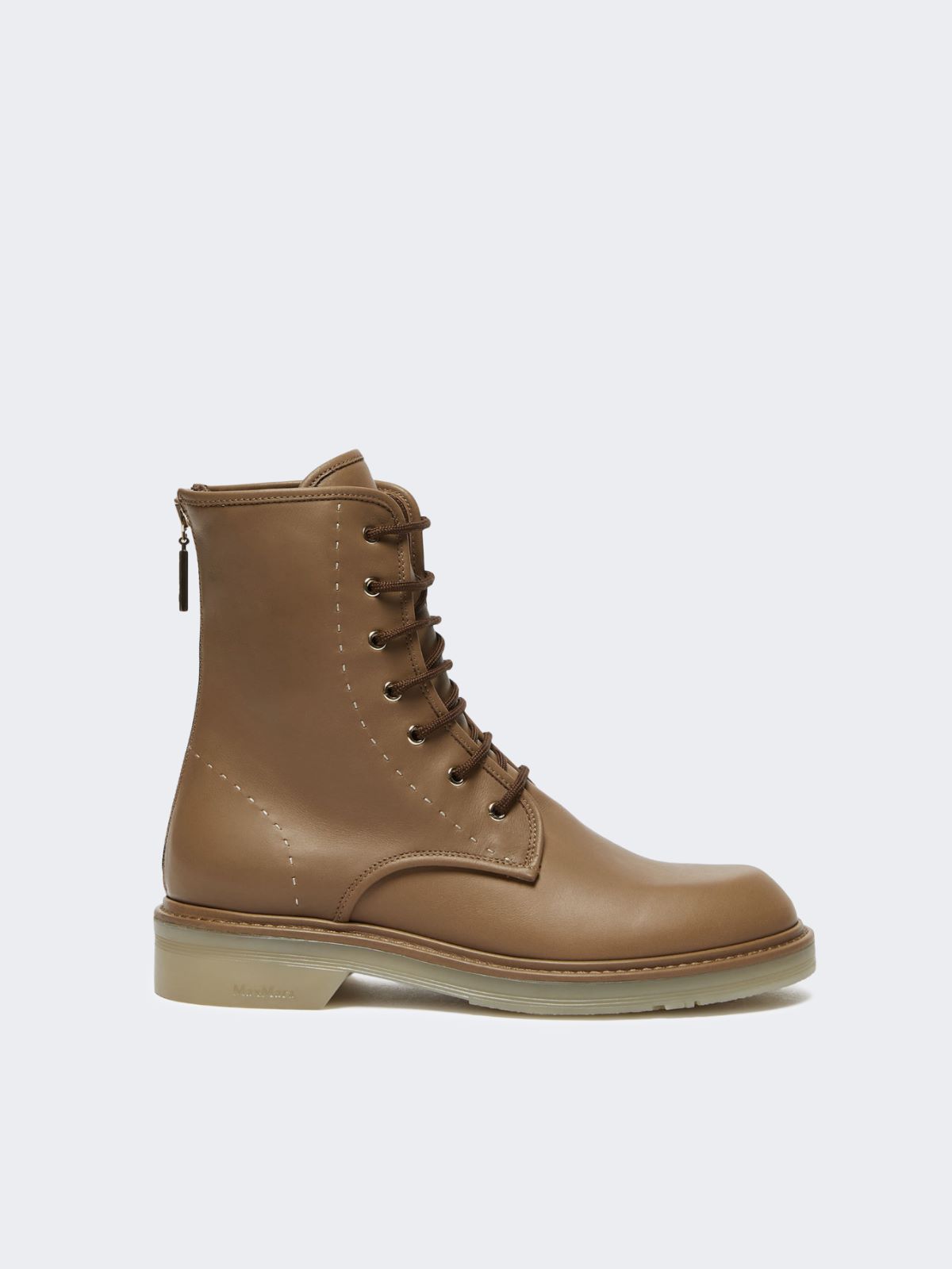 Leather combat boots - HAZELNUT BROWN - Max Mara - 11