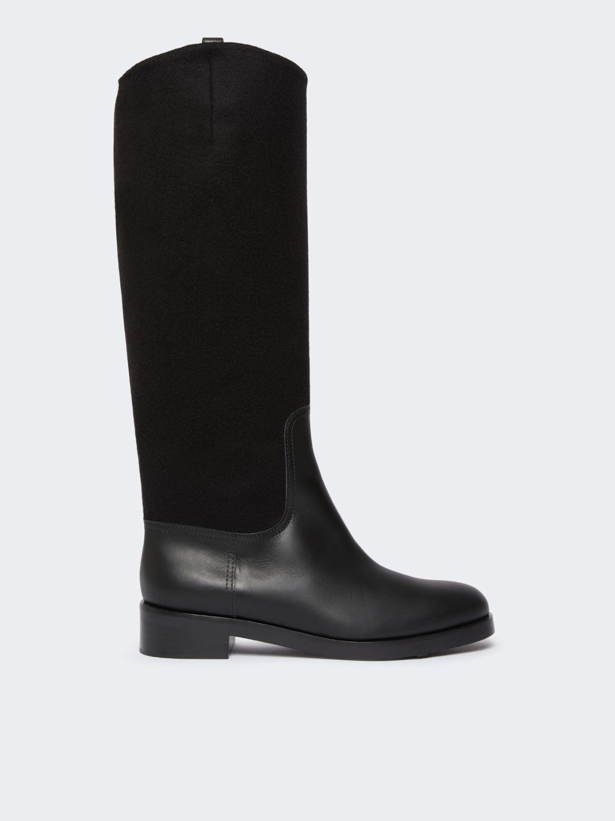 Camel and leather boots - BLACK - Max Mara - 11