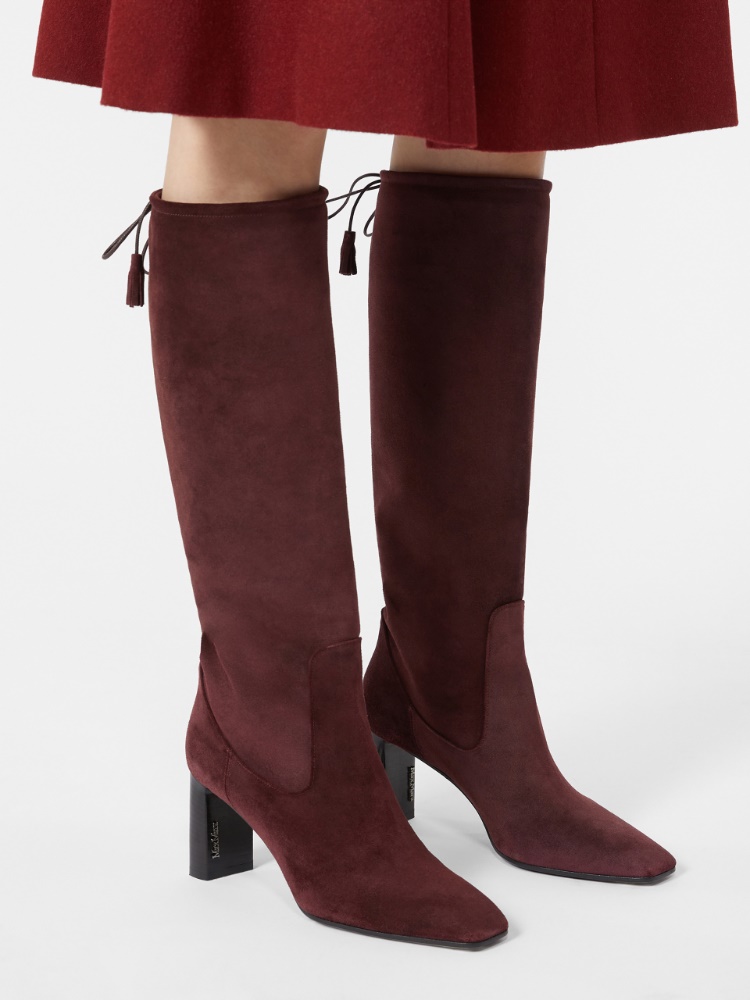 Bottes souples en cuir suédé - BORDEAUX - Max Mara