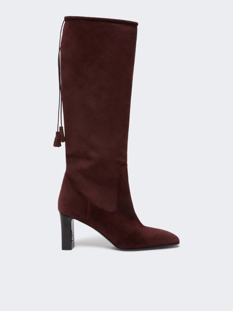 Bottes souples en cuir suédé - BORDEAUX - Max Mara