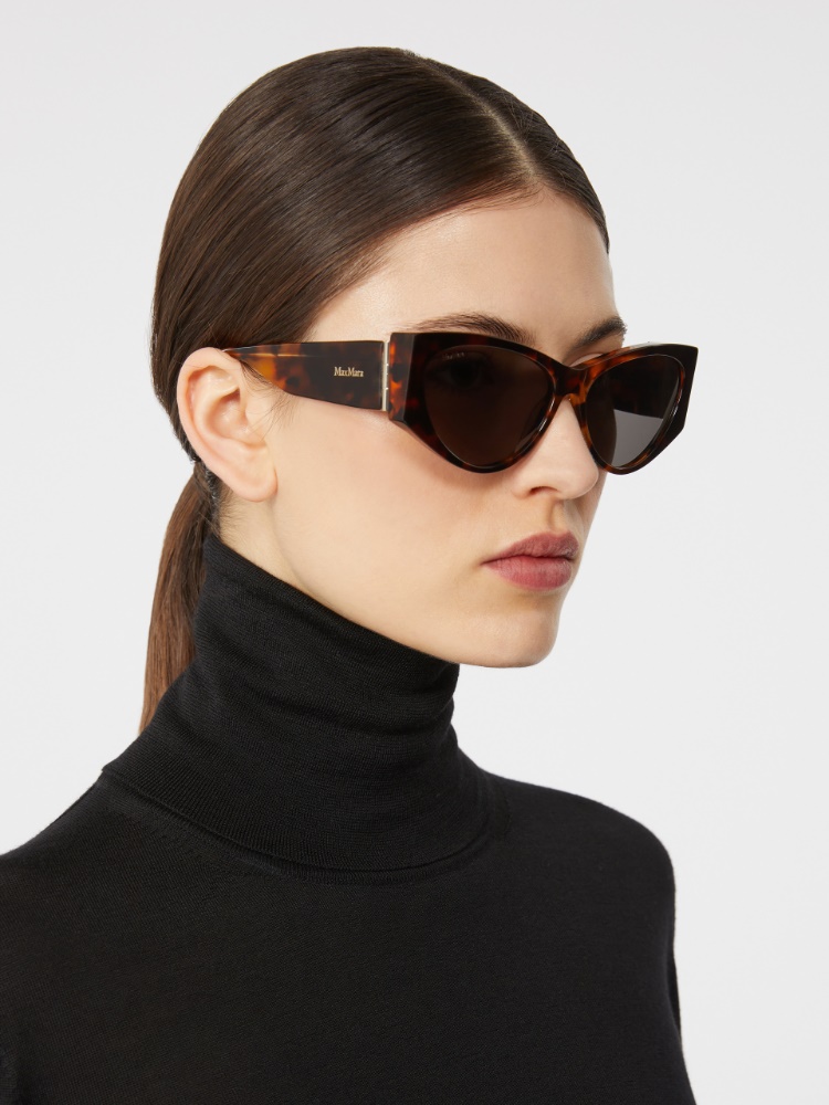 Delikatne okulary przeciwsłoneczne typu kocie oko - POMARAŃCZOWOBRĄZOWY - Max Mara - 2