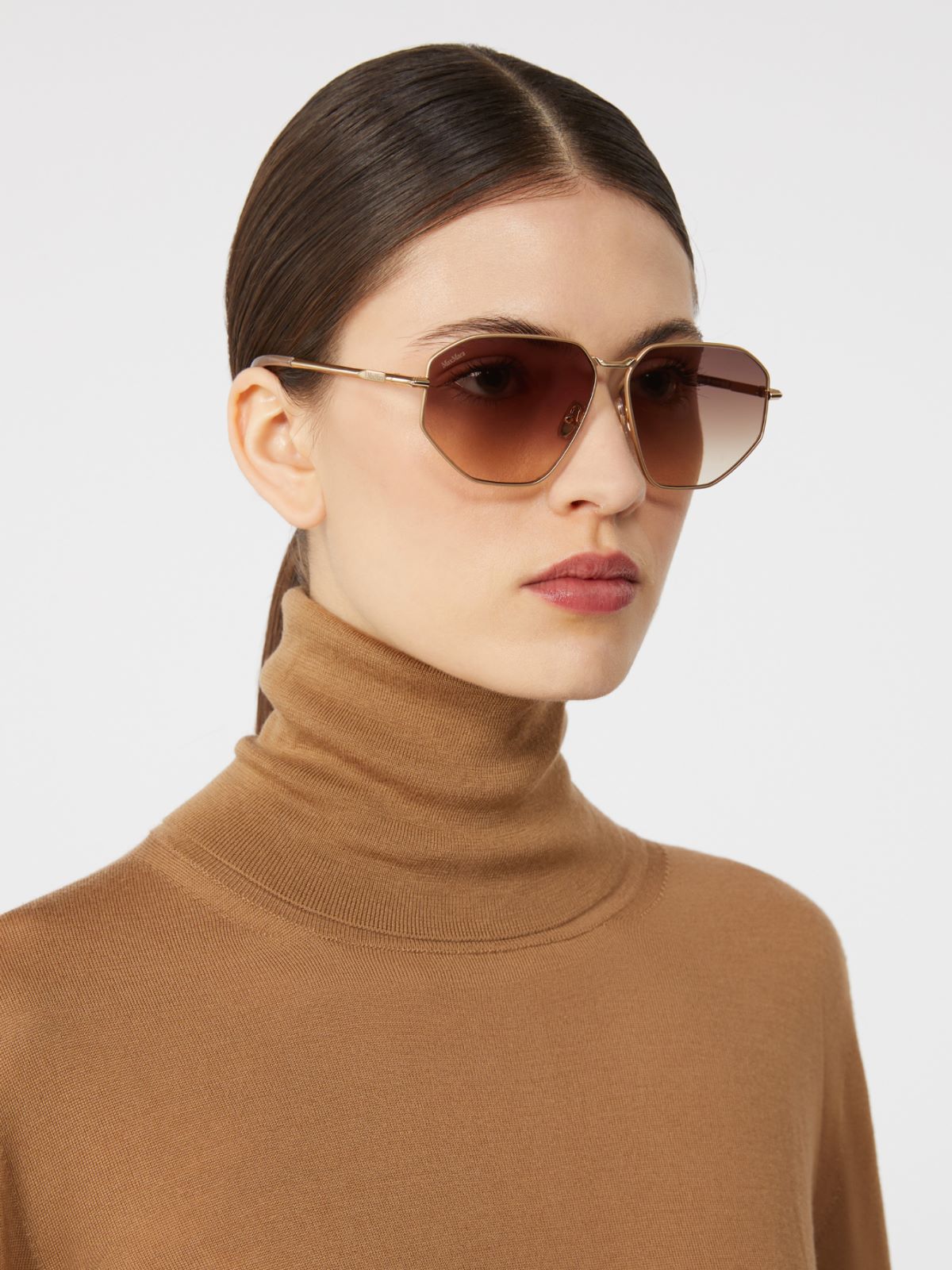 Wide geometric sunglasses - BROWN - Max Mara - 9