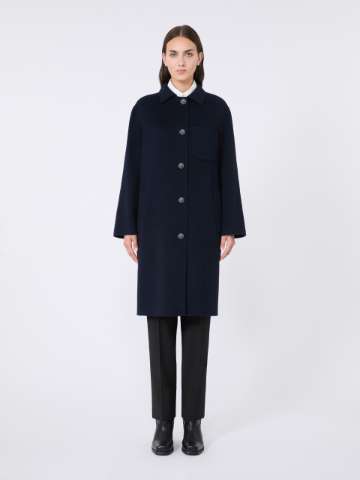 Navy wool coating fabric | Max Mara