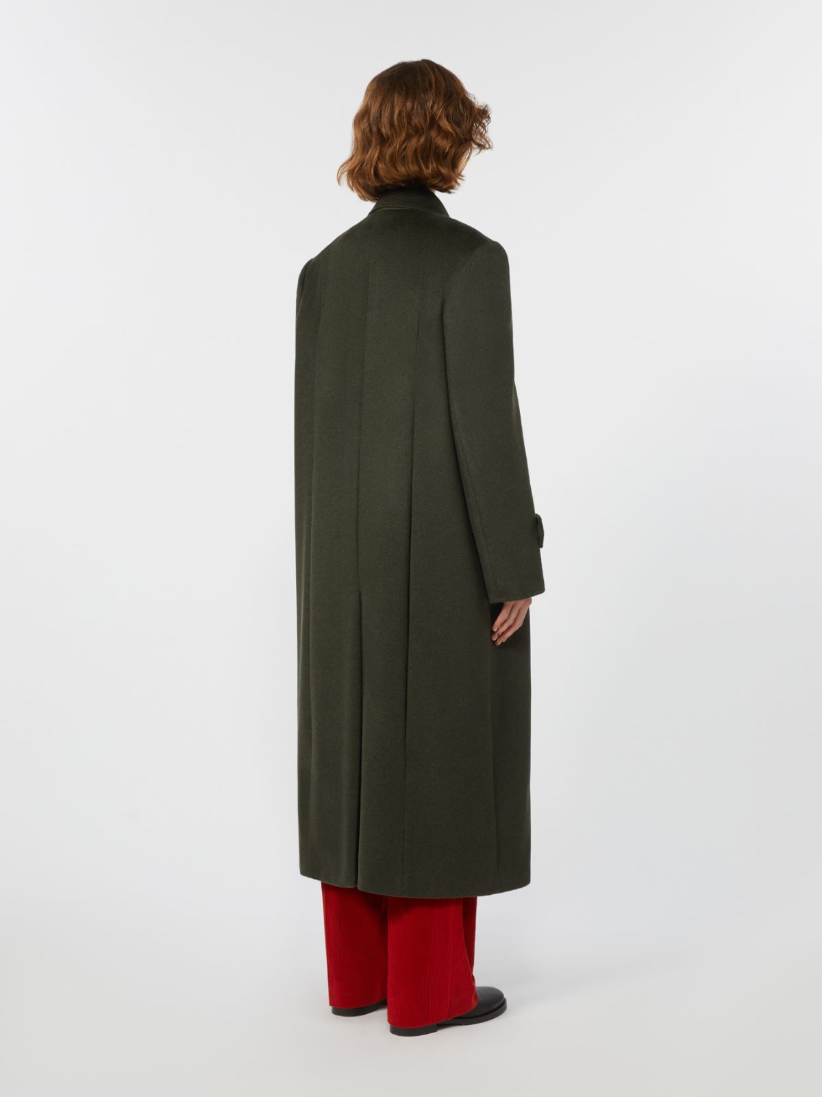Płaszcz z wełnianego sukna - CIEMNOZIELONY - Max Mara - 3