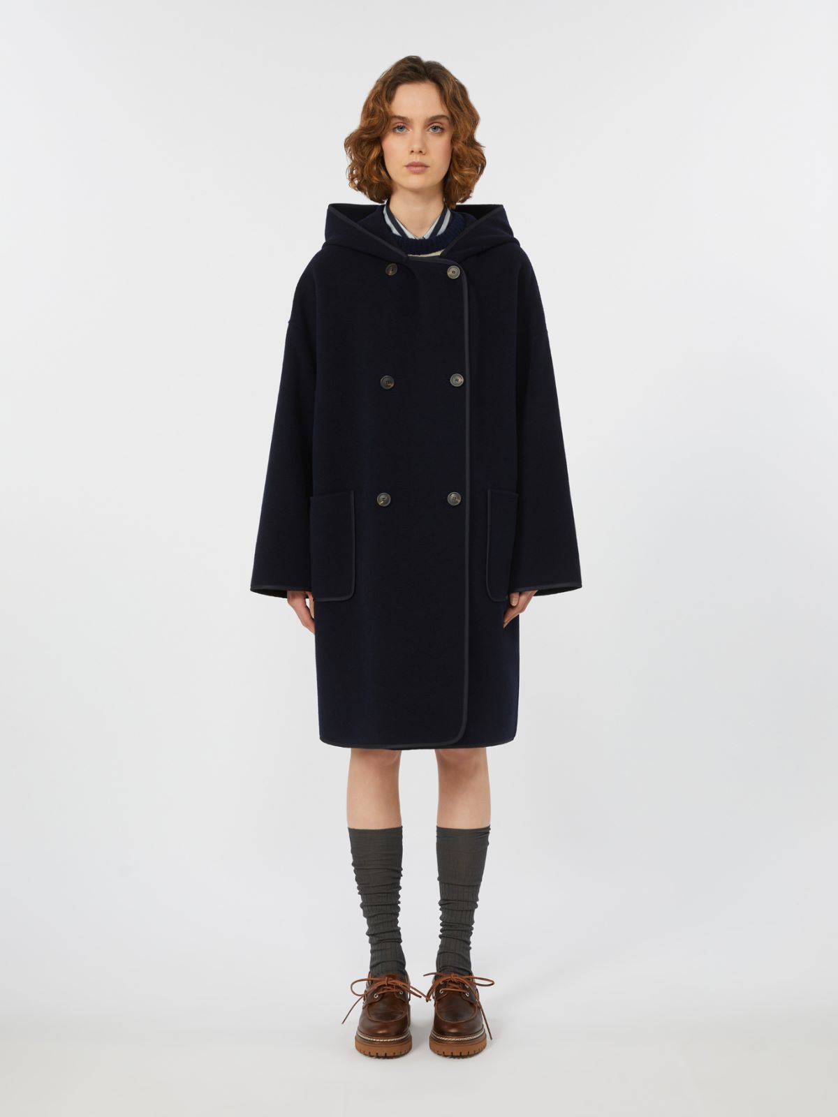 Coat in double-faced wool broadcloth - NAVY - Max Mara - 2