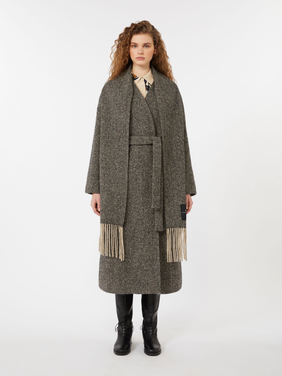 Robenmantel aus Wolltweed - SCHWARZ - Max Mara - 2