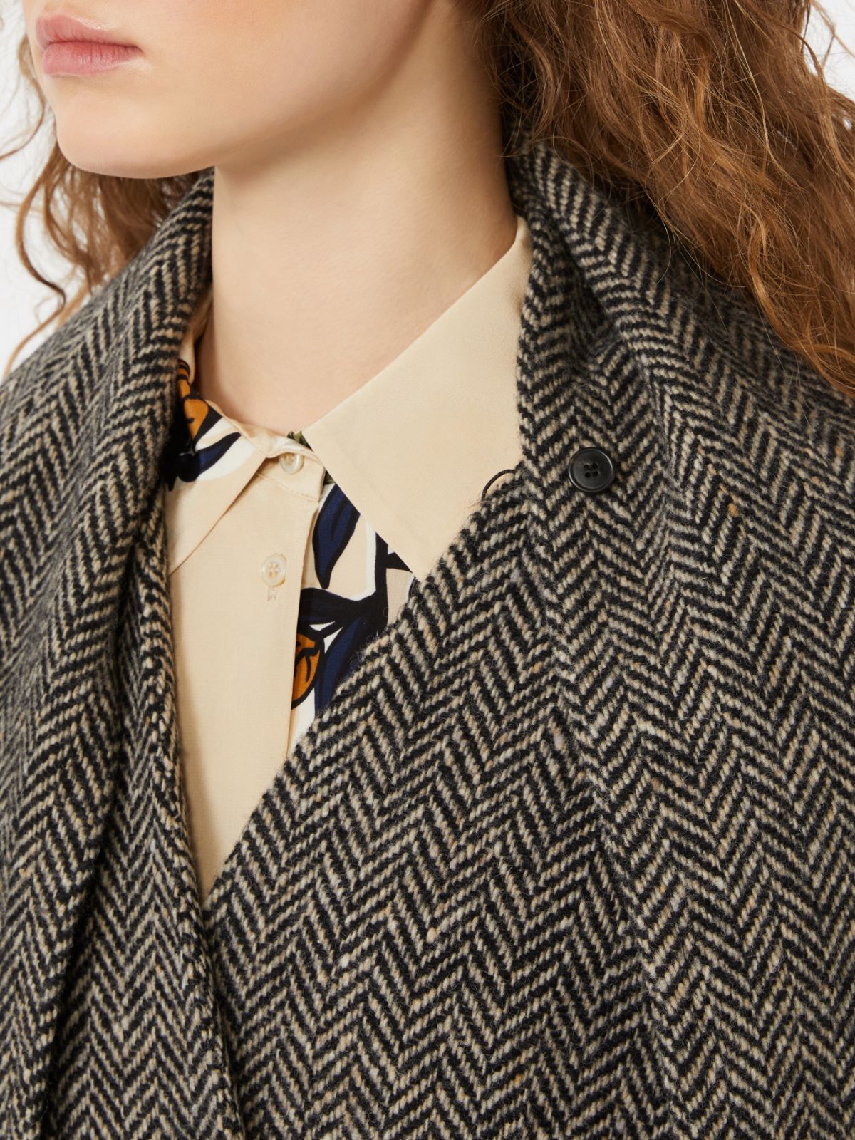 Robenmantel aus Wolltweed - SCHWARZ - Max Mara - 4