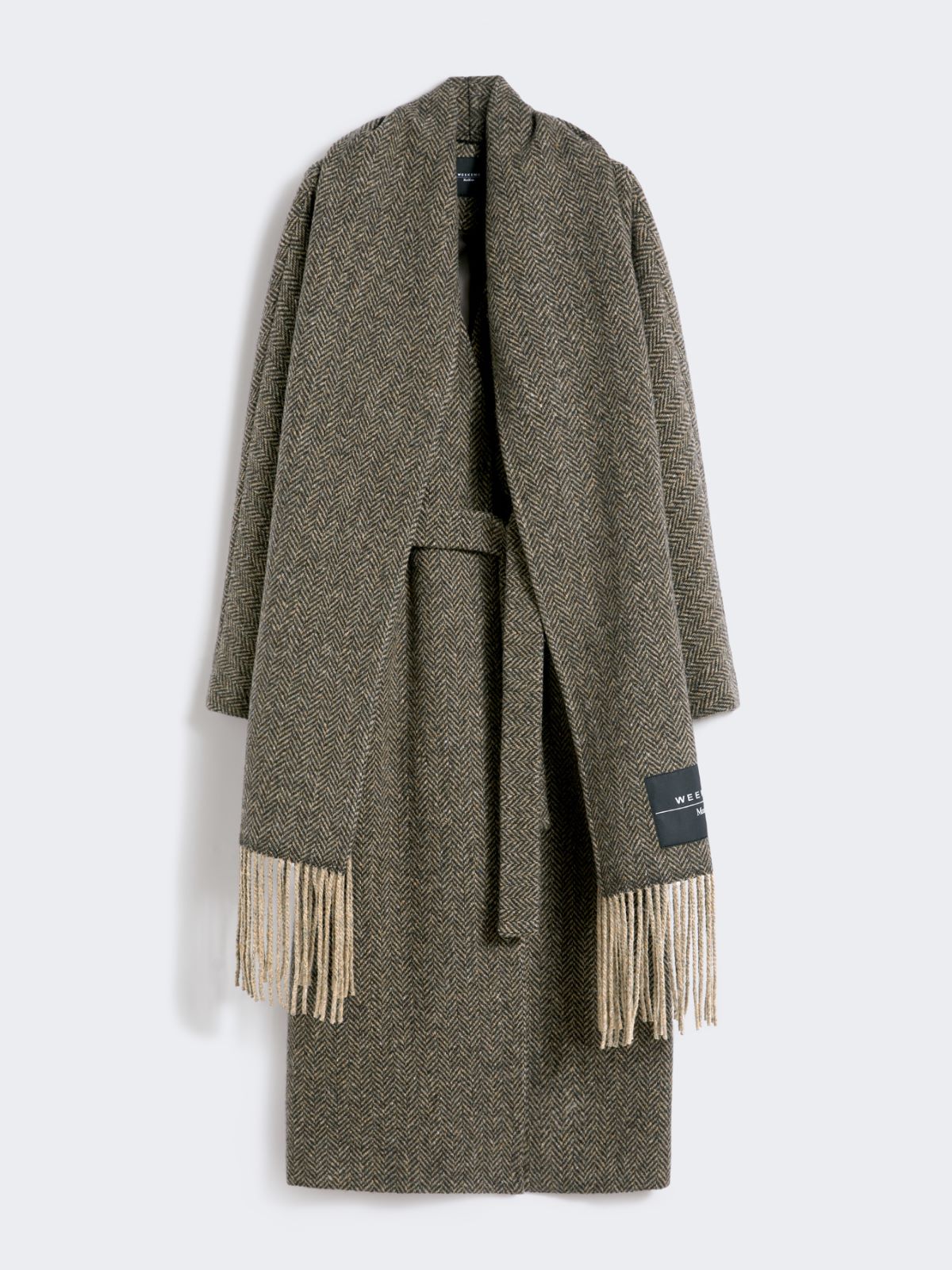 Wool tweed wrap coat - BLACK - Max Mara - 9