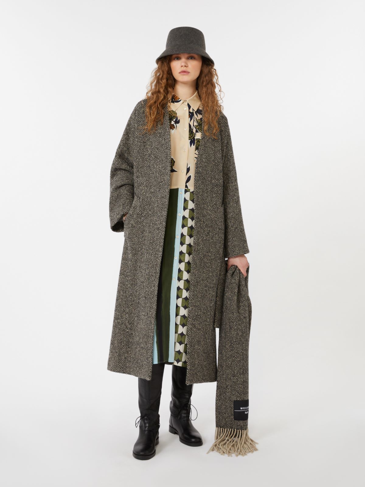 Robenmantel aus Wolltweed - SCHWARZ - Max Mara