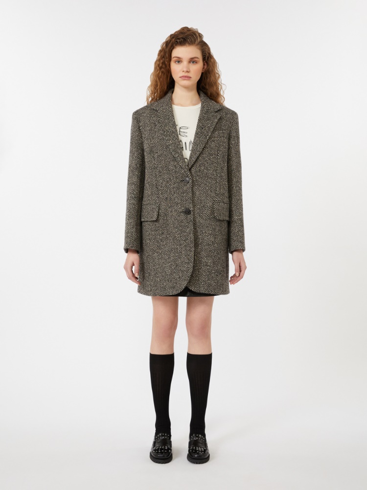 ＊美品＊パラスパレス♡ウールコート　ショートコート マヨルカ] ウール ツイード ショート コート, black | 