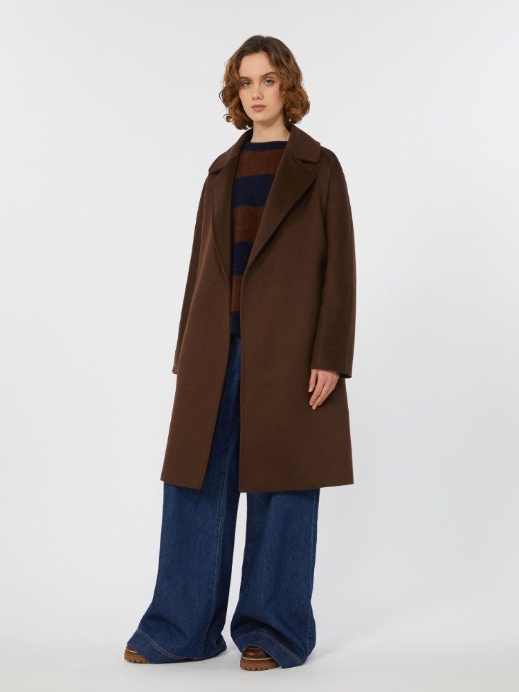 Wool wrap coat - CHOCOLATE - Max Mara