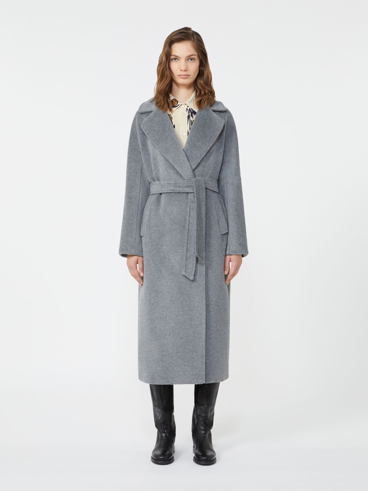 Long wool and alpaca coat - MEDIUM GREY - Max Mara - 2