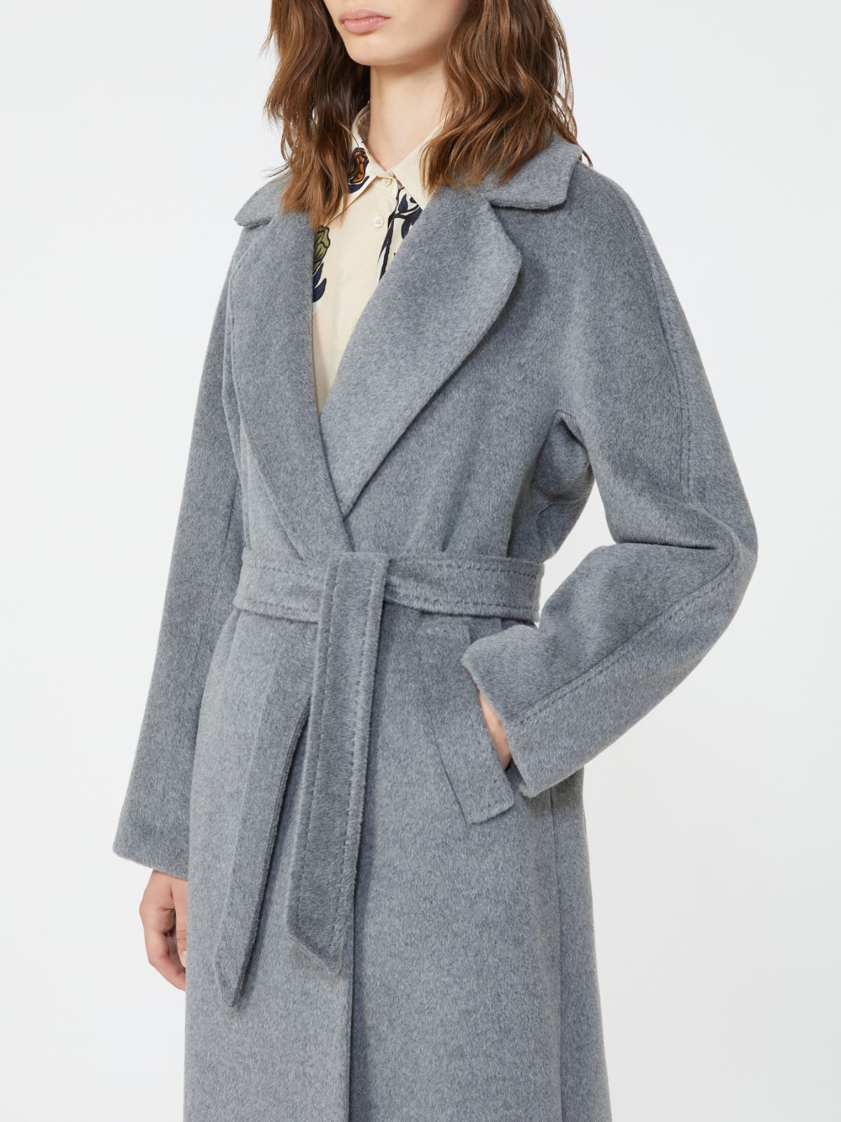 Long wool and alpaca coat - MEDIUM GREY - Max Mara - 4
