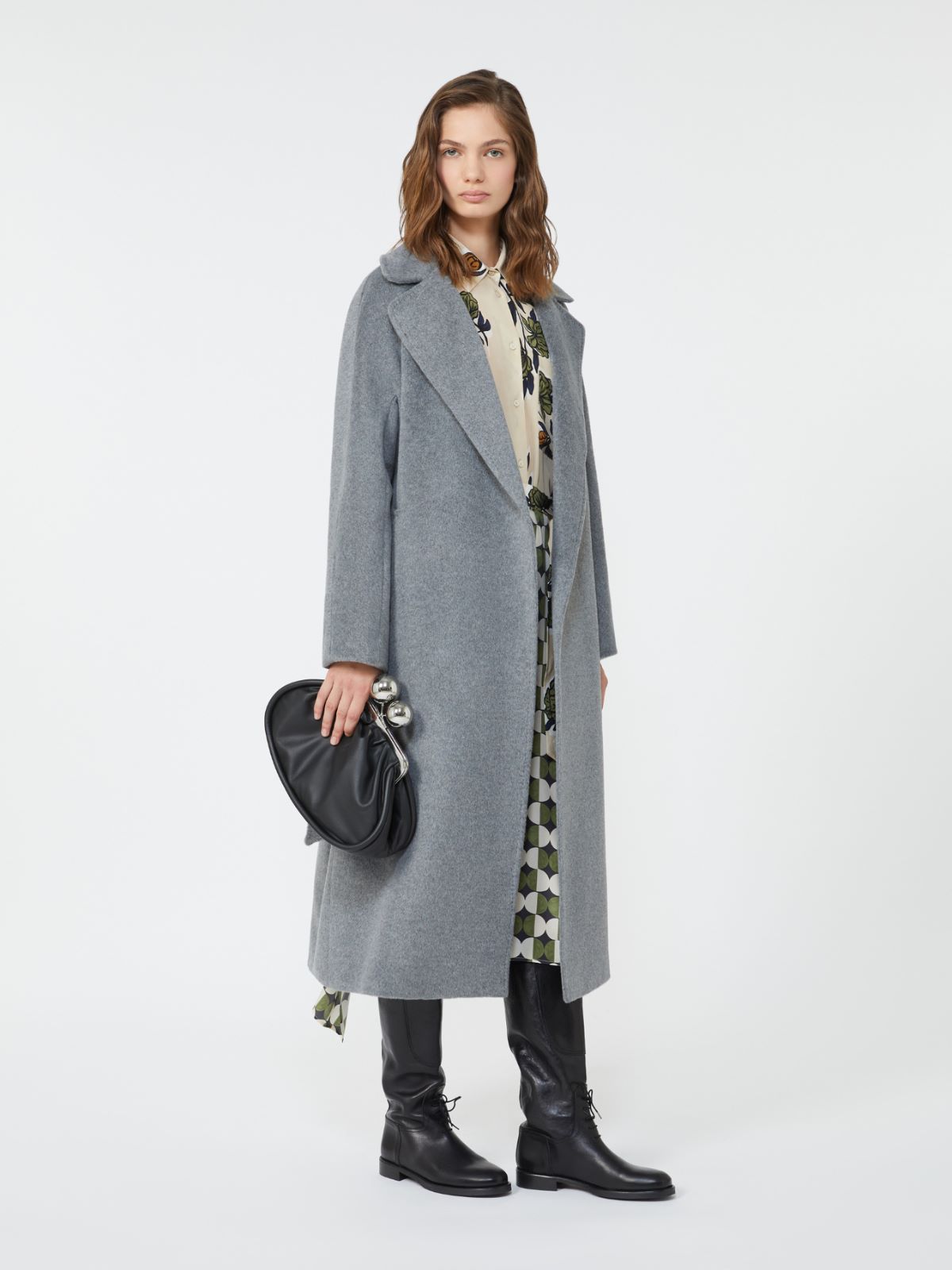 Long wool and alpaca coat - MEDIUM GREY - Max Mara