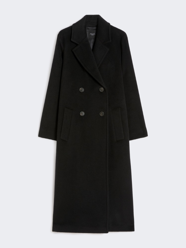 Manteau à double boutonnage en laine et alpaga - NOIR - Max Mara
