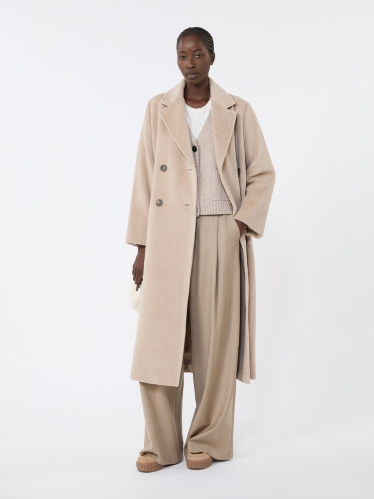 Manteau à double boutonnage en laine et alpaga - GRIS TOURTERELLE - Max Mara - 2