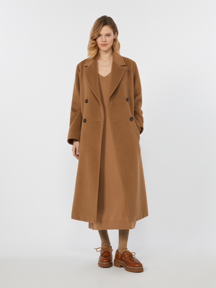 Doppelreihiger Mantel aus Wolle und Alpaka - KAMEL - Max Mara