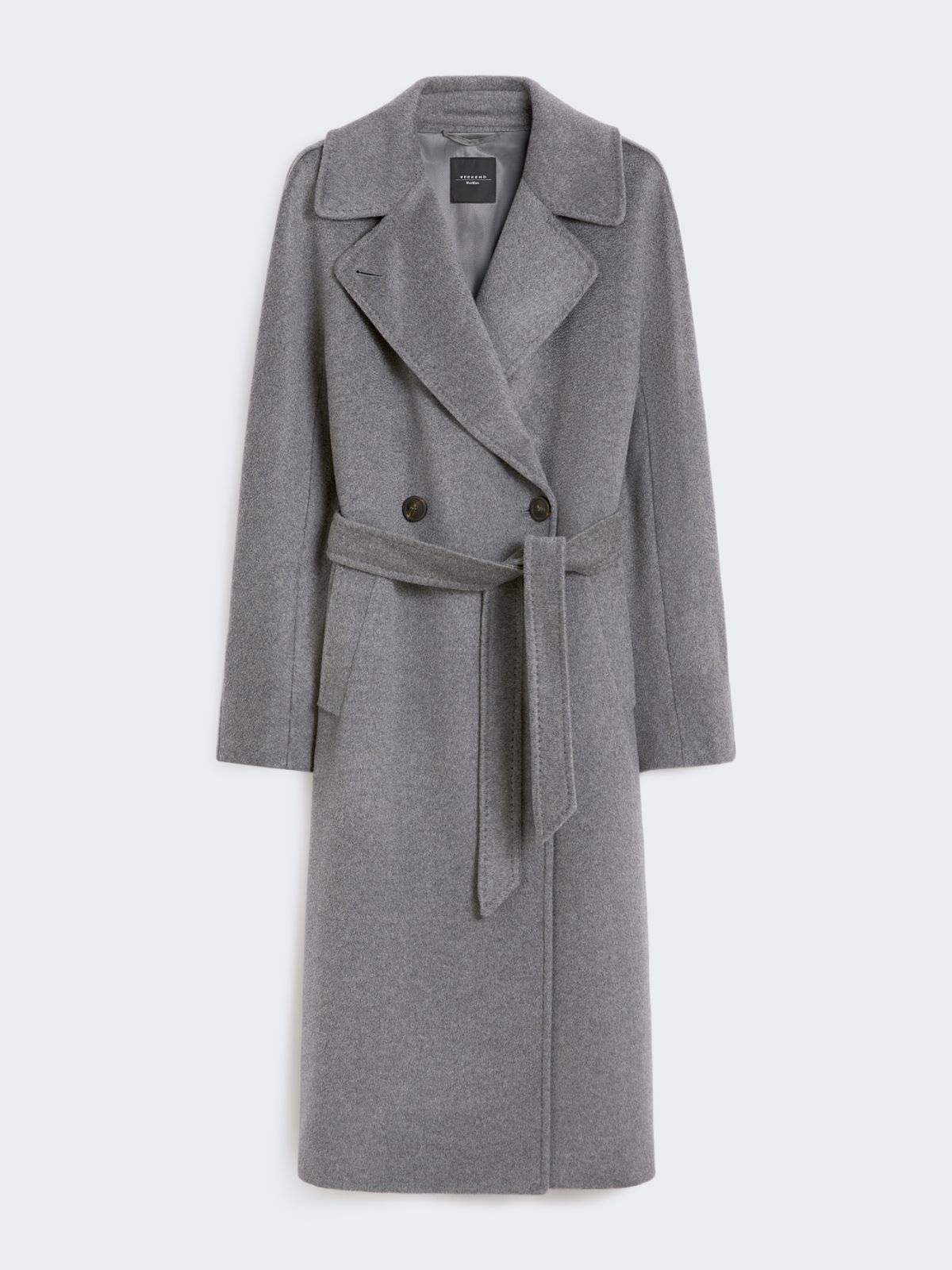[レジナ] ピュア ヴァージンウール ダブルブレスト コート - DARK GREY - Max Mara - 8