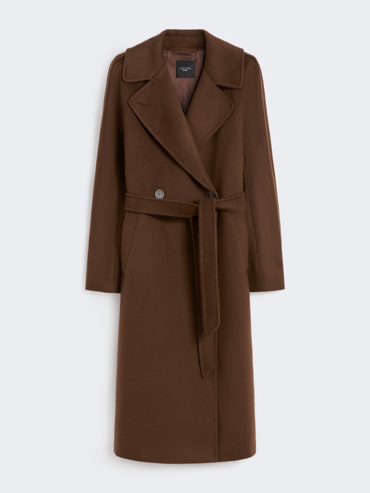 Double-breasted wool midi coat - CHOCOLATE - Max Mara