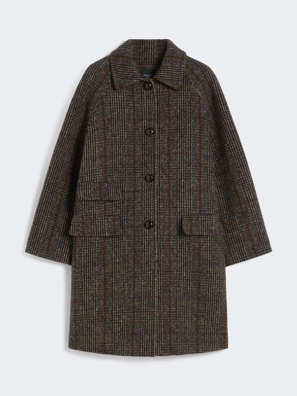 Prince of Wales wool midi coat - CHOCOLATE - Max Mara - 8