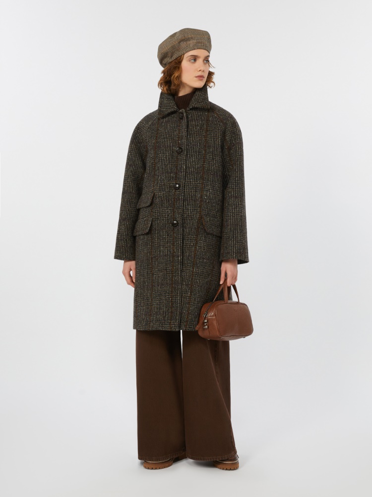 Prince of Wales wool midi coat - CHOCOLATE - Max Mara