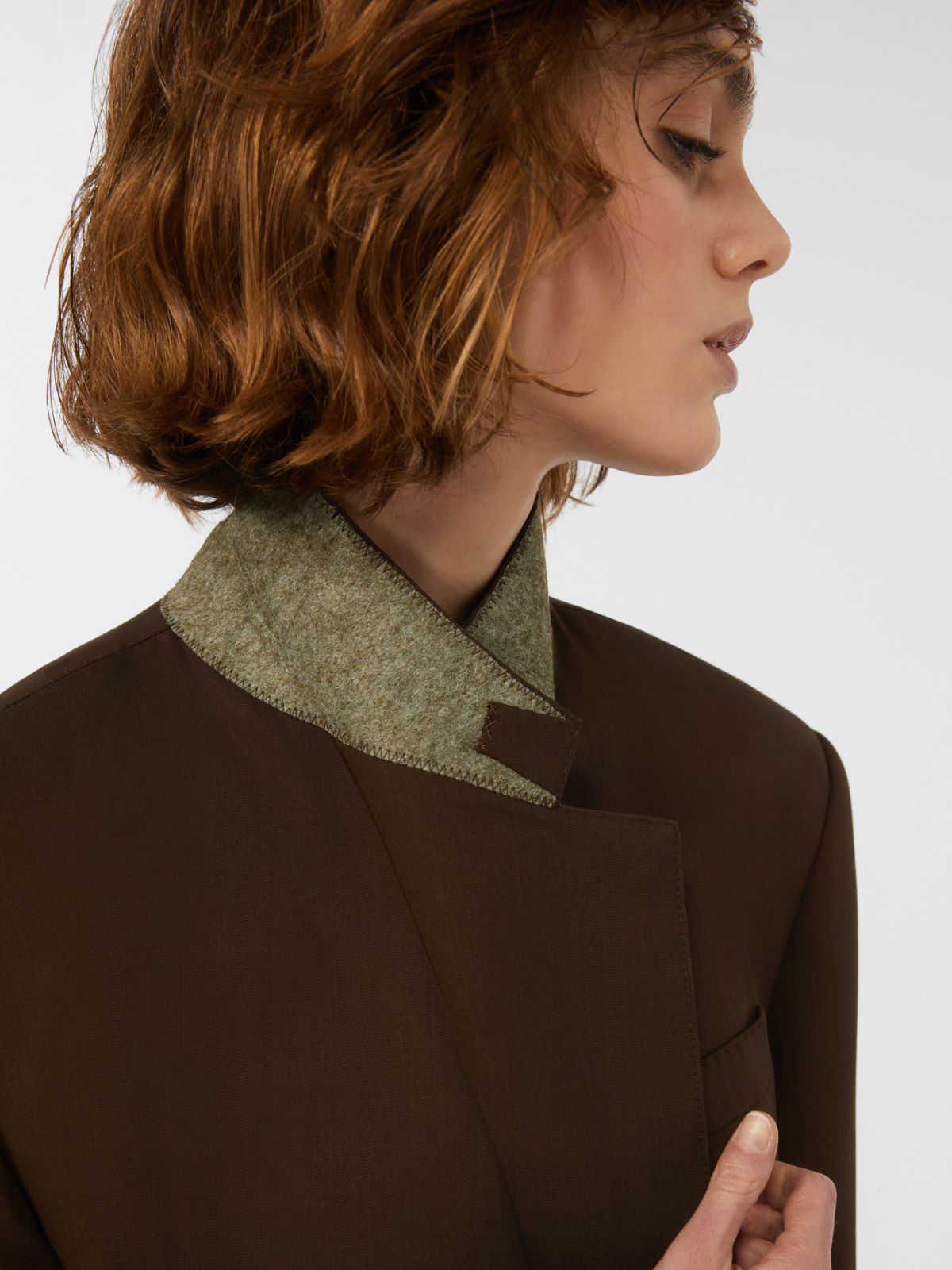 Wool twill blazer - DARK BROWN - Max Mara - 5