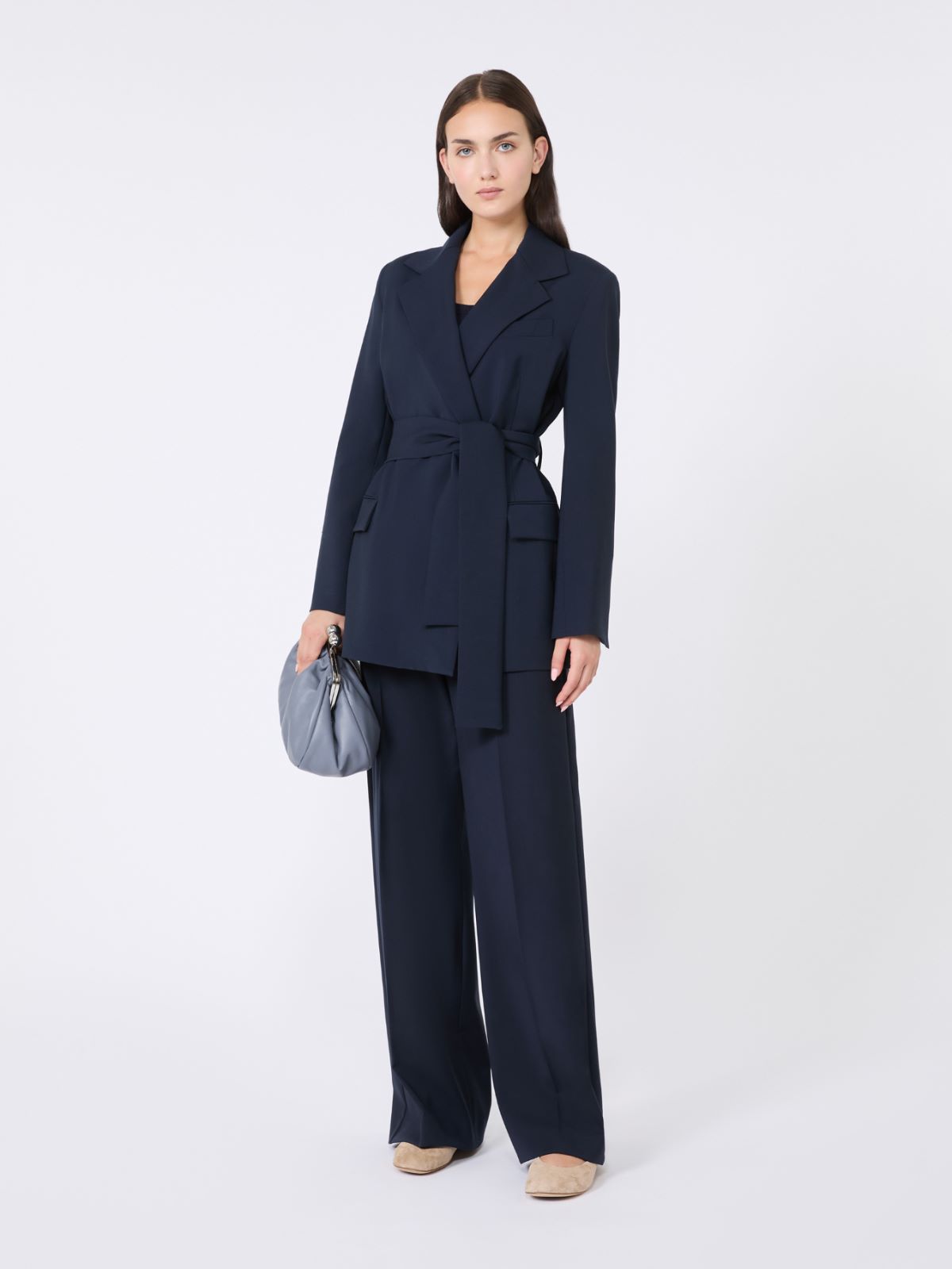 Belted wool jacket - NAVY - Max Mara